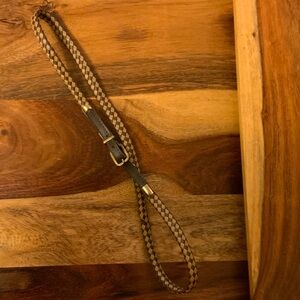 Vintage Brown and Gold Braided Belt